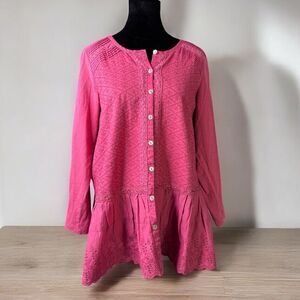 LOGO Button Down Long Sleeved Blouse XXS
